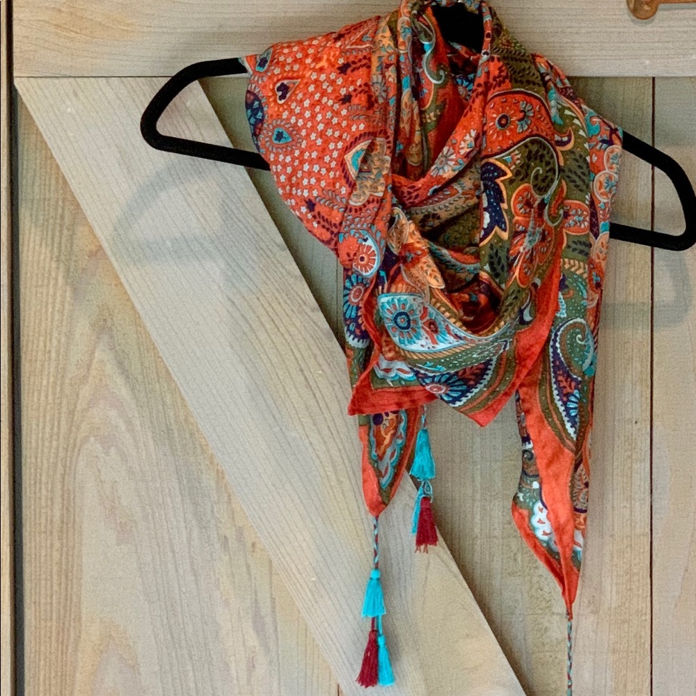 Lucky Brand Silky Scarf with Tassels